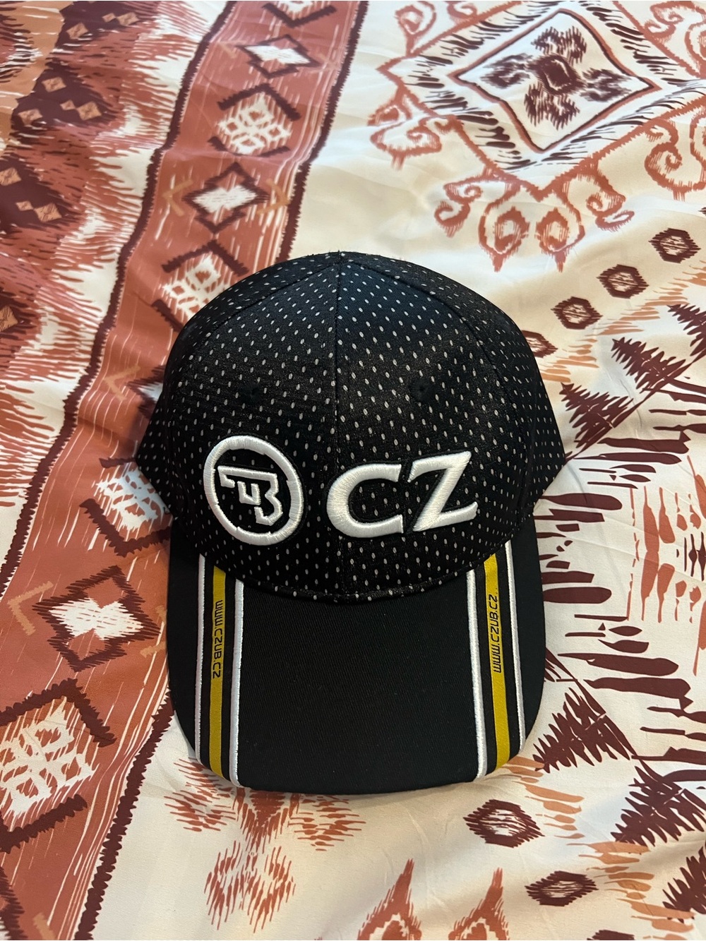 Black Performance Baseball Cap with Yellow Accent